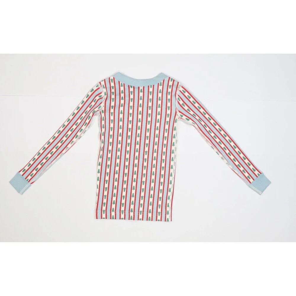 Hanna Andersson Pajama Top Kids 5 Red Green Christmas Tree Organic Cotton